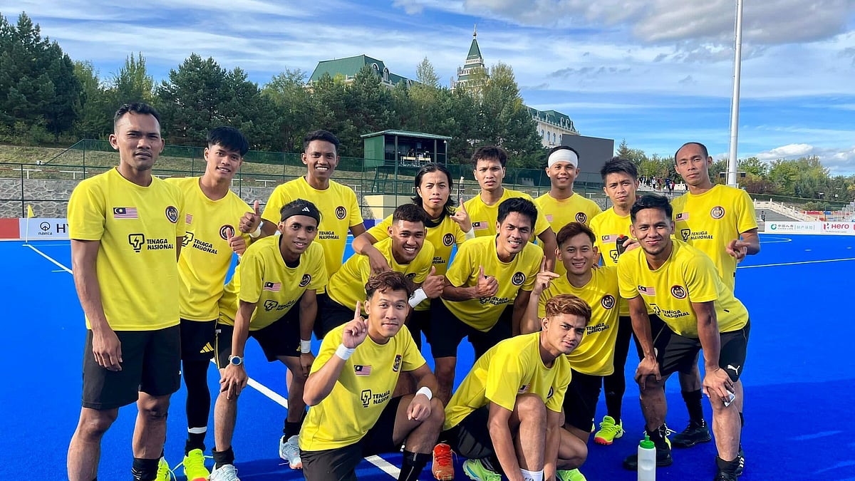 Photo: X | Asian Hockey Federation : Malaysia national hockey team at the Asian Champions Trophy 2024.